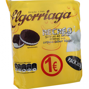 Galletas de cacao rellenas con crema sabor nata Elgorriaga
