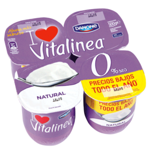 Yogur Vitalinea natural desnatado Danone