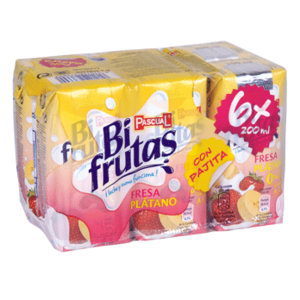 Bebida de frutas con leche fresa y platano Bifrutas Pascual