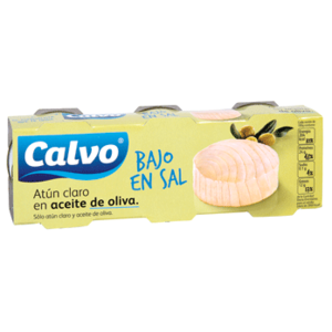Atún en aceite de oliva bajo en sal Calvo