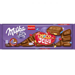 Chocolate con leche relleno de caramelos de goma Choco Jelly Milka
