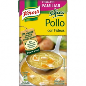 Sopa de pollo con fideos Knorr