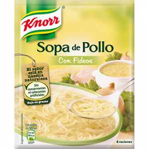 Sopa de pollo con fideos Knorr