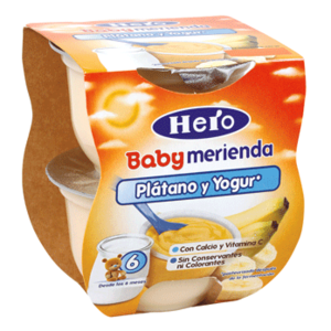 Merienda platano yogur Hero Baby