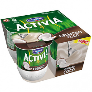 Yogur Activia cremoso sabor coco Danone