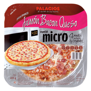 Pizza fresca mini jamón bacón y queso Palacios