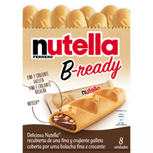 Nutella B-ready cubierta de una fina y crujiente galleta
