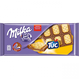 Chocolate con leche y galleta TUC Milka