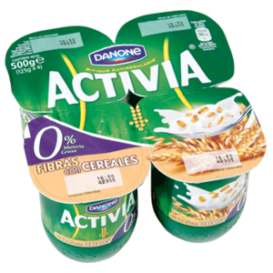 Yogur Activia fibras con cereales 0% Danone