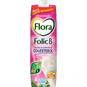 Leche desnatada Folic B Flora