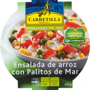 Ensalada Pic-Nic de arroz con palitos de mar Carretilla