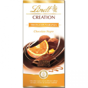 Chocolate negro relleno de trufa y trocitos de naranja confitada Creation Lindt