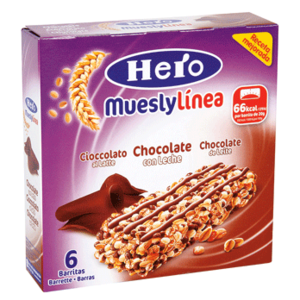 Barrita de cereales muesly chocolate con leche línea Hero