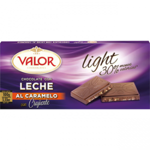 Chocolate con leche y crujiente caramelo light Valor
