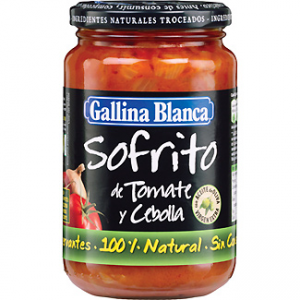 Sofrito de tomate y cebolla con aceite de oliva Gallina Blanca