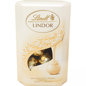 Bombones de chocolate blanco con relleno cremoso Lindor Lindt