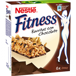 Barritas de cereales con trigo integral y chocolate Fitness Nestlé