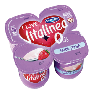 Yogur Vitalinea desnatado sabor fresa Danone