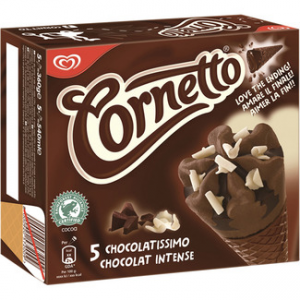 Cono de helado de chocolate Cornetto Chocolatissimo de Frigo