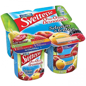 Yogur desnatado 0% dúo de frutas Sveltesse Nestlé