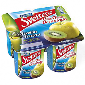 Yogur desnatado 0% con manzana y kiwi Sveltesse Nestlé