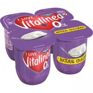 Yogur Vitalinea natural desnatado edulcorado Danone