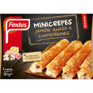 Mini crepes de jamón queso y champiñones Findus