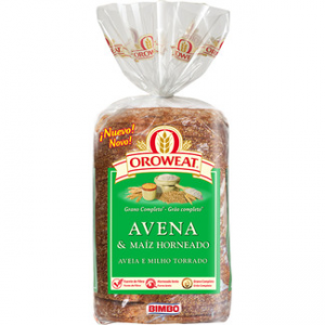 Pan de molde de avena y maiz horneado grano completo Oroweat