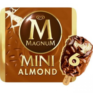 Helado de vainilla con chocolate y almendra Magnum Mini Almond Frigo