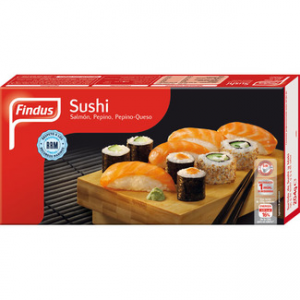 Sushi de salmón pepino y pepino queso Findus