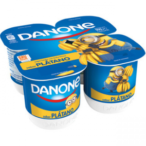 Yogur sabor plátano Danone